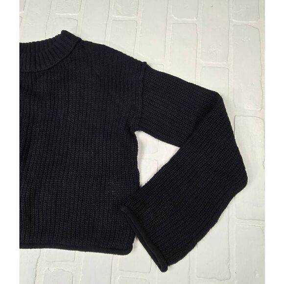 Wild Fable Black Mock Collared Cropped Sweater XXSmall - Picture 2 of 3